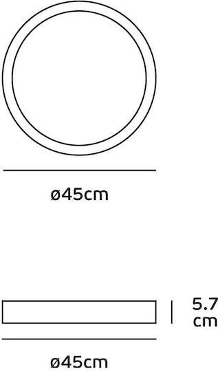 VK Lighting Deckenleuchte 45cm Weiß mit Integrierter LED