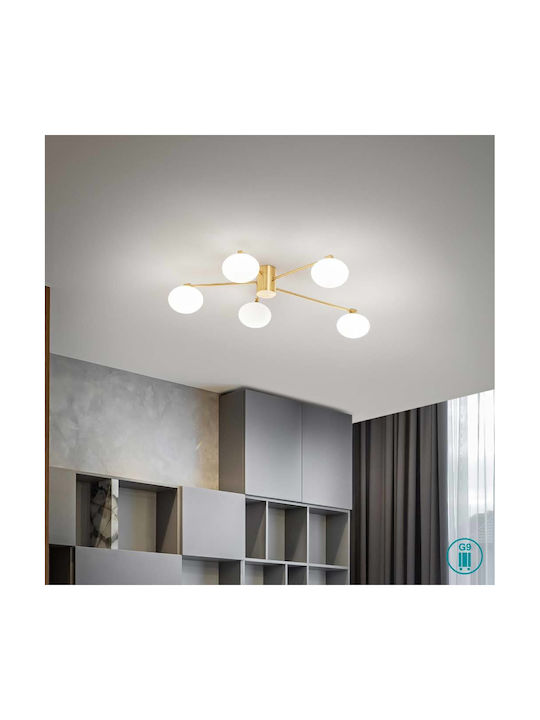 Ideal Lux Hermes Deckenleuchte 90cm Gelb mit Fassung G9