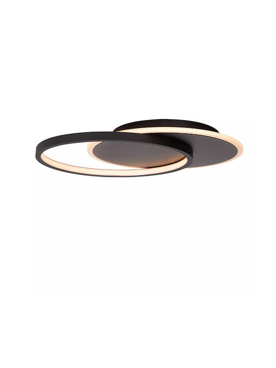 Lucide Lightning Light fixture Ceiling Mount Light Black with Integrated LED