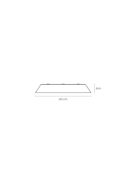 VK Lighting Ceiling Mount Light 51cm Brown with Integrated LED