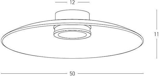 Zambelis Lights 50cm Black Ceiling Light with Integrated LED