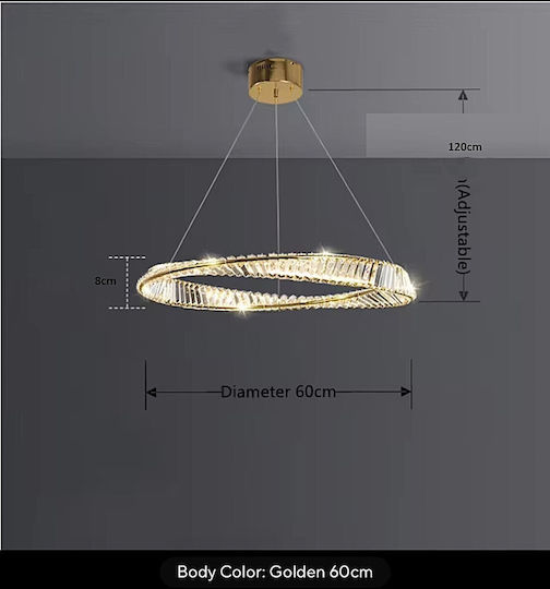 Home Lighting Ovela Πλαφονιέρα Οροφής 60εκ. Χρυσή με Ενσωματωμένο LED και Τηλεχειριστήριο