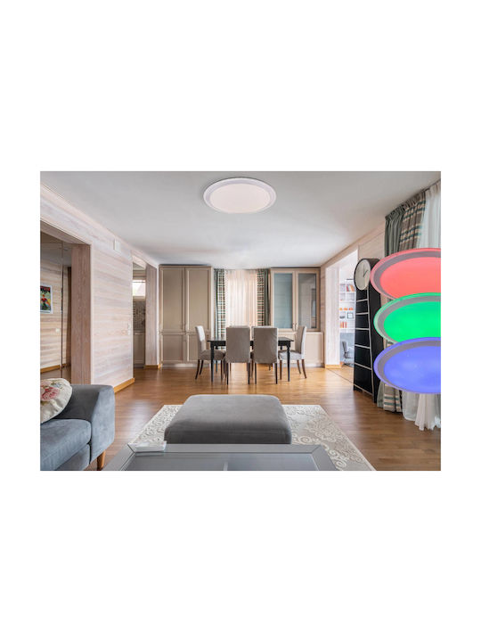 Globo Lighting Таванно осветление 53бр Бяла с Вграден LED и Дистанционно Управление