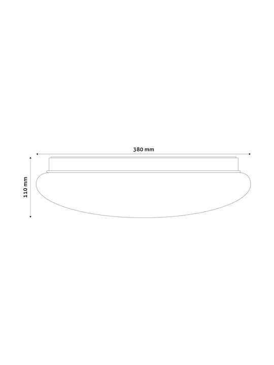 Avide Ceiling Mount Light 38cm White with Integrated LED
