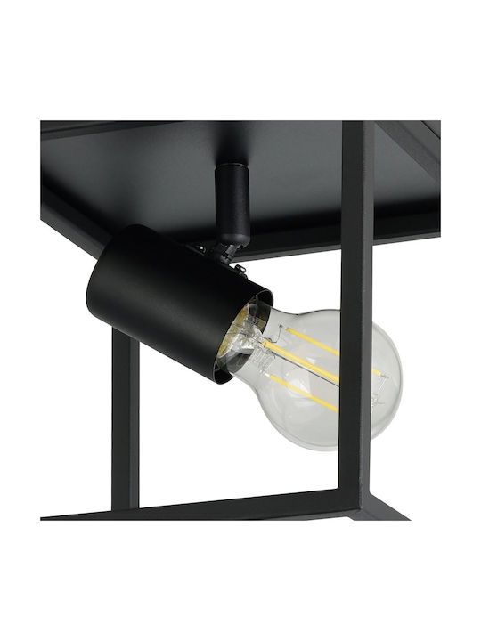 Eglo Silentina Ceiling Mount Light 18cm Black with Socket E27