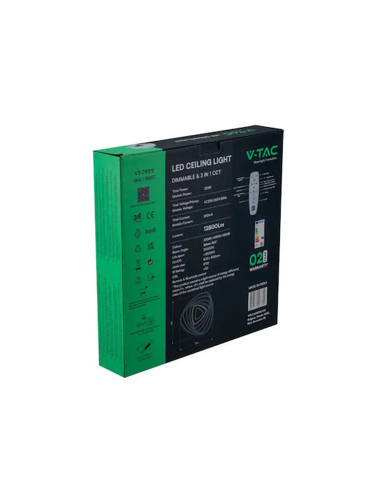 V-TAC Deckenleuchte 50cm Weiß mit Integrierter LED und Fernbedienung