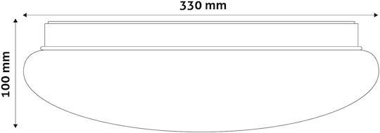 Avide ACLO33NW-18W-RD Ceiling Mount Light 33cm White with Integrated LED