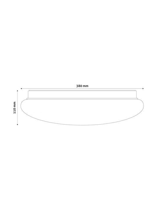 Avide ACLO38NW-24W-HL-ST Ceiling Mount Light 38cm White with Integrated LED