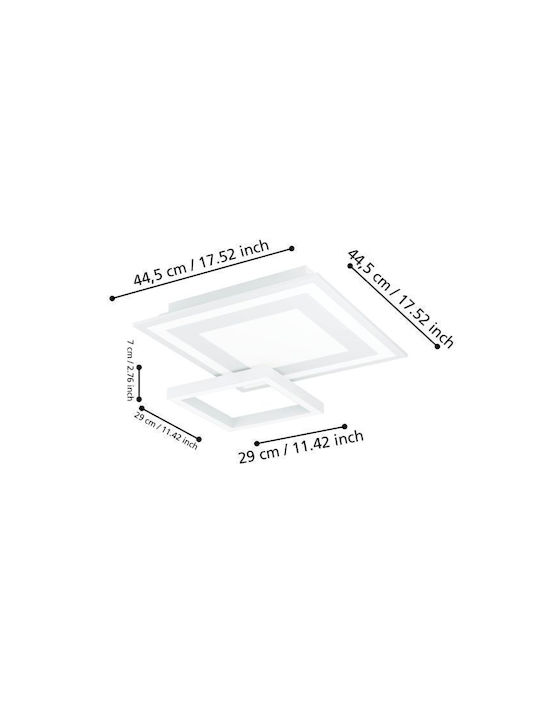 Eglo Savatarila-Z Smart Ceiling Mount Light 45cm White with Integrated LED and Remote Control