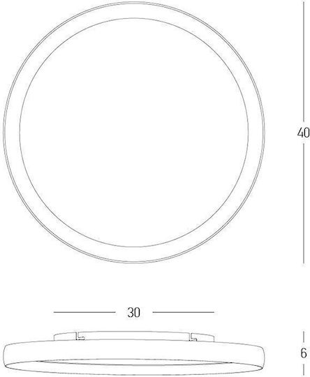Zambelis Lights Plafonieră de Tavan 40 cm Gri cu LED Integrat