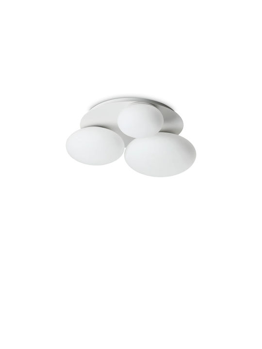 Ideal Lux Nimfea Πλαφονιέρα Οροφής 46εκ. Κίτρινη με Ντουί GX53