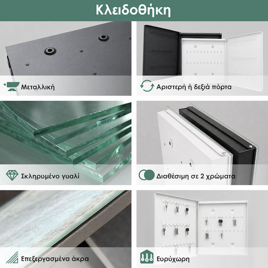 Tulup Metallic Wall Key Hook 50 Hooks 30x30x5cm