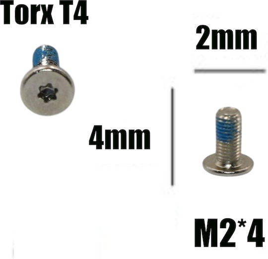 Screws Set Laptop Lenovo Yoga 3 Pro-1370 80he 80he001 80he0038au 80he0043us 80he0047us 80he0048us 80he0049us 80he00fvus 80he00fxus 5s10g99215 Bottom Case Screws Torx T4 2mm X 4mm 2pcs Code 1-bolt022