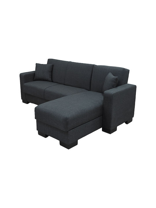 Dumma Corner Sofa Bed with Reversible Corner & Storage Space Anthracite 226x146x86 cm