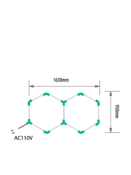 Einparts Parallelogramm LED-Panels mit Kaltweißem Licht 6500K 163x95cm