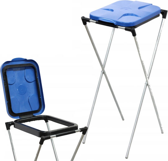 Plastic Waste Bin Sorting Stand Single-Station 240lt Blue