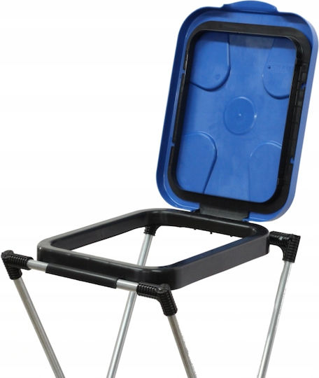 Plastic Waste Bin Sorting Stand Single-Station 240lt Blue