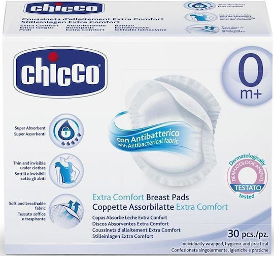 Chicco Tampoane Pentru Sâni Antibacteriene Chicco (30 bucăți)