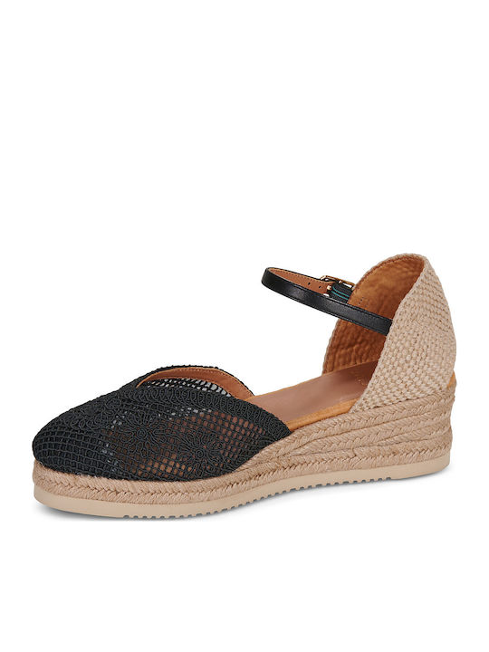 Ceuta Damenplattformen in Stil Espadrilles Schwarz