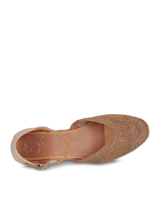 Ceuta Damenplattformen in Stil Espadrilles Braune