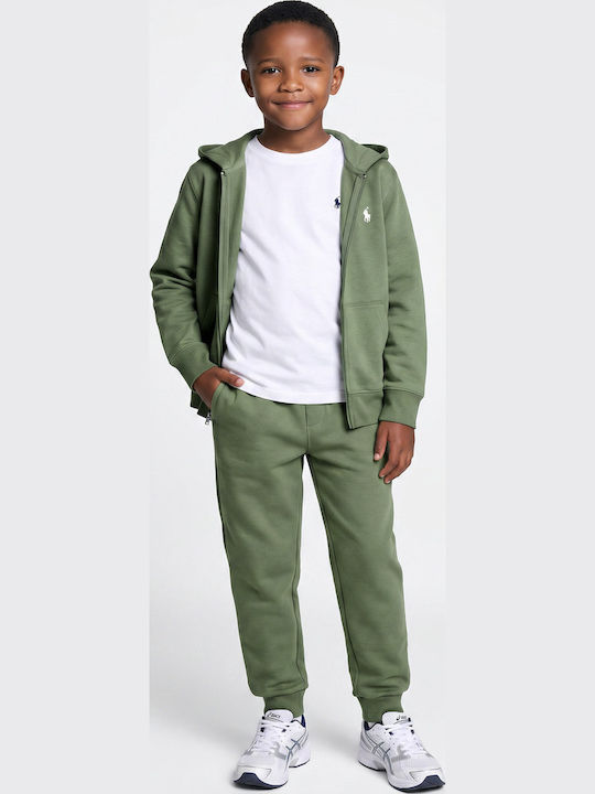 Kids Sweatshirt Cardigan with Hood Khaki