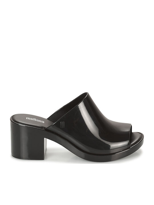 Damen Pantoletten mit Absatz in Schwarz Farbe