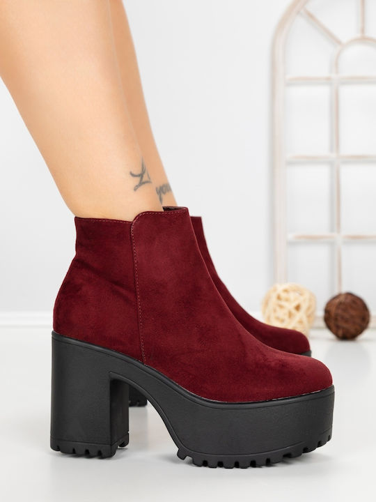 Ghete Dama cu Platformă Burgundy