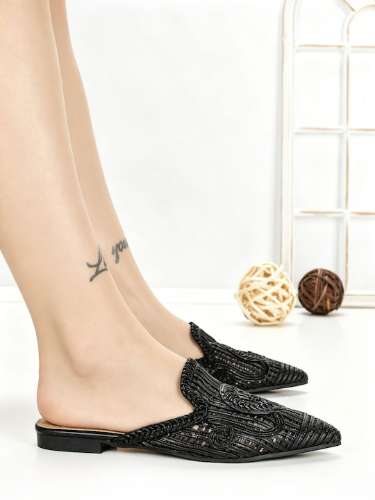 Flat Mules σε Μαύρο Χρώμα