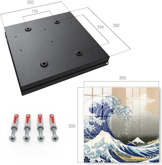 Tulup Agățătoare Chei De Perete Metalică 50 Compartimente 30x30x5cm