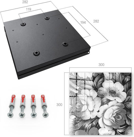 Tulup Metallic Wall Key Hook 50 Hooks 30x30x5cm