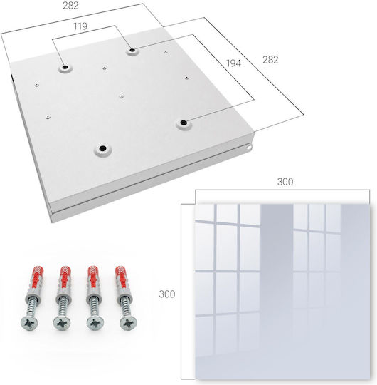 Tulup Κλειδοθήκη Τοίχου Μεταλλική 50 θέσεις 30x30x5cm