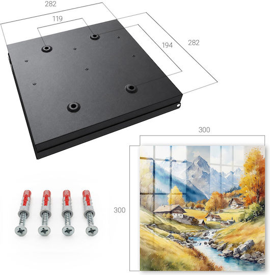 Tulup Agățătoare Chei De Perete Metalică 50 Compartimente 30x30x5cm