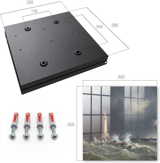Tulup Metallic Wall Key Hook 50 Hooks 30x30x5cm