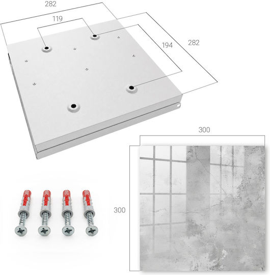 Tulup Agățătoare Chei De Perete Metalică 50 Compartimente 30x30x5cm