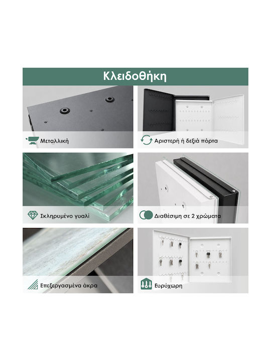 Tulup Agățătoare Chei De Perete Metalică 50 Compartimente 30x30x5cm