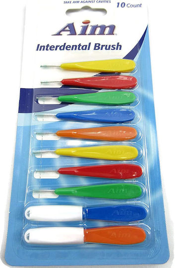 Set 10 AIM Mundpflegezubehör Effektive Reinigung Zwischen Zähnen Zahnspangen Verschiedene Farben Größen