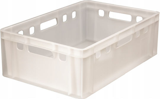 Box E2 Καλάθι Αποθήκευσης Πλαστικό με Καπάκι Λευκό 60x40x20cm