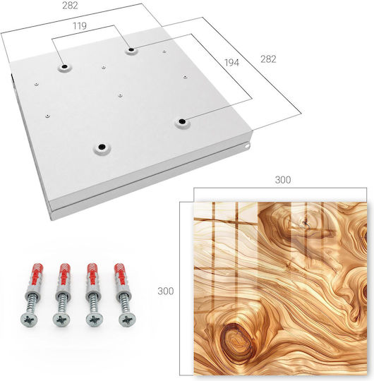 Tulup Agățătoare Chei De Perete Metalică 50 Compartimente 30x30x5cm