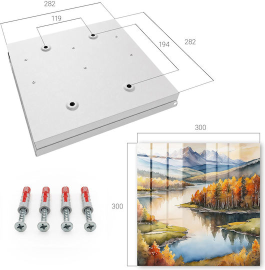 Tulup Металик Стенна Ключалка 50 Места 30x30x5см