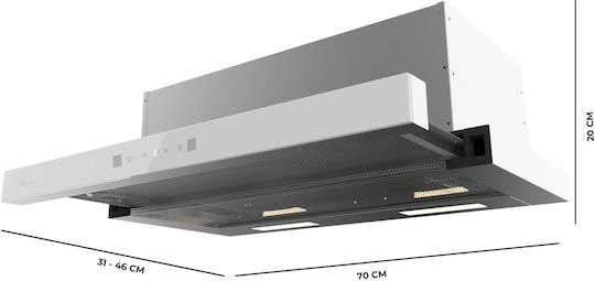 Cecotec Bolero Flux TLT 704400 Συρόμενος Απορροφητήρας 70cm Λευκός