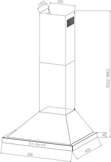 Cecotec Bolero Flux PT 604400 Chimney Hood 60cm Black