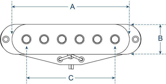 Boston Single Coil Middle Μαγνήτης Passive για Ηλεκτρική Κιθάρα