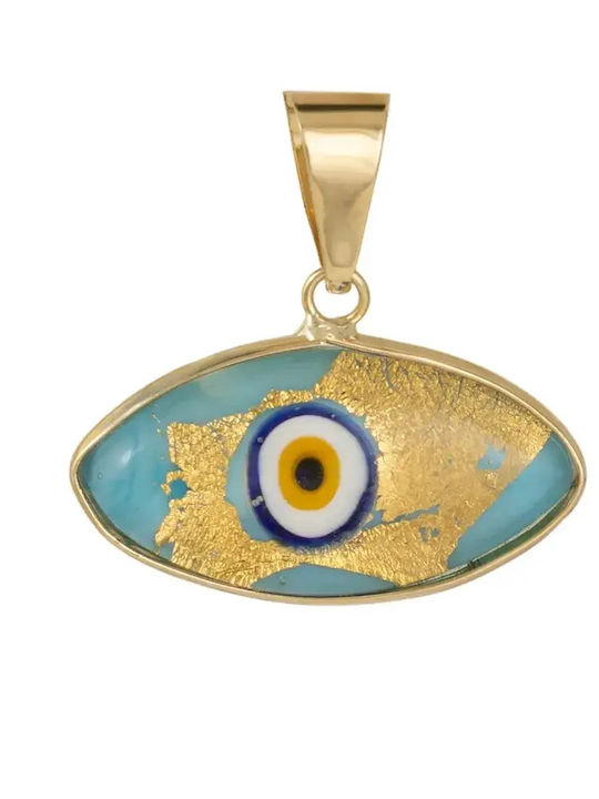 Charm Eye from Gold 9 K Turquoise