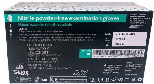 Serix Intertan Untersuchungshandschuhe Nitril Puderfrei in Blau Farbe 100 Stück