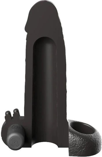 Pipedream Real Feel Extensie de penis cu vibrație neagră 5cm