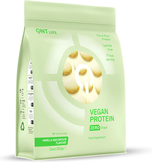 QNT Vegan Protein Χωρίς Γλουτένη & Λακτόζη με Γεύση Vanilla Macaroon 500gr