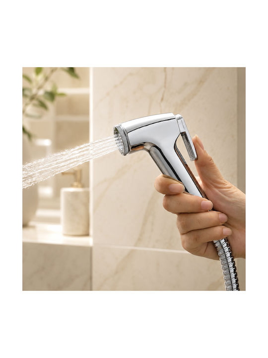 Avizar Handheld Shower Head Hochdruck Druckknopf Steuerung Silber