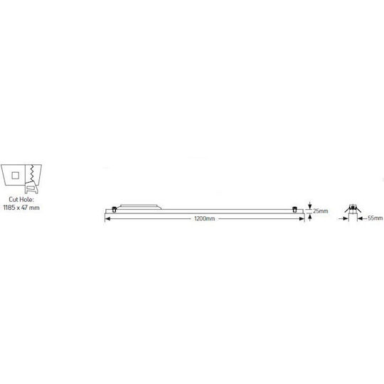 LED line LED Iluminare Liniară Plafon 40W Alb Natural
