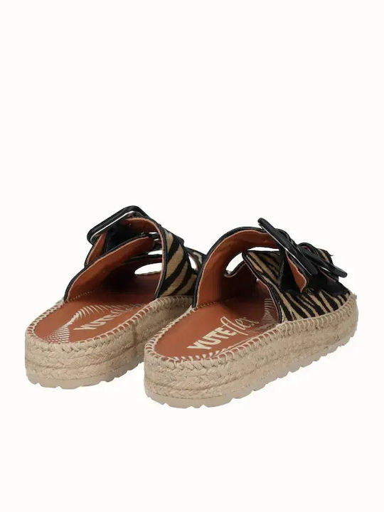 Δερμάτινα Γυναικεία Ανατομικά Σανδάλια Flatforms Μπεζ
