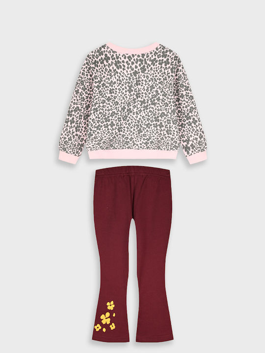 Energiers Kids Set with Leggings Summer 2 Pieces Burgundy